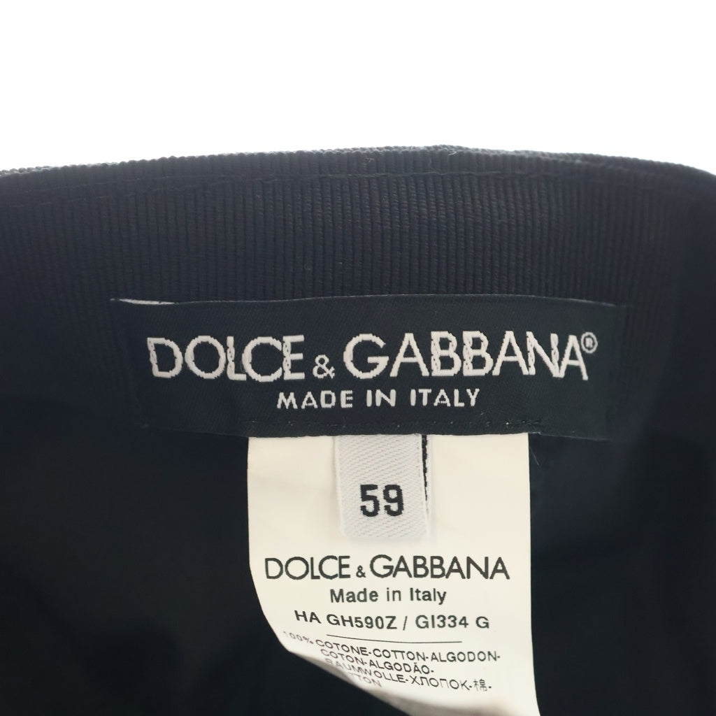 DOLCE & GABBANA(ドルチェアンドガッバーナ) ベースボールキャップ ブラック コットン 帽子 HA GH590Z GI334
