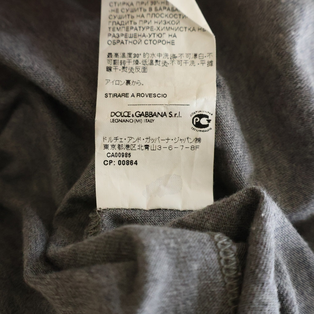 DOLCE & GABBANA(ドルチェアンドガッバーナ) キングクラウンプリント 半袖Tシャツ グレー コットン JT G8IG8T G7OPS