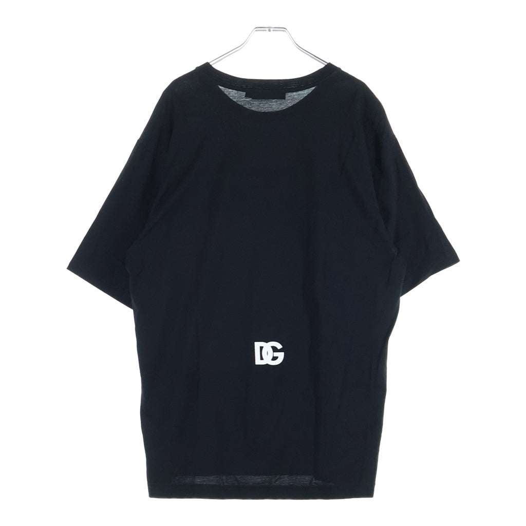 DOLCE & GABBANA(ドルチェアンドガッバーナ) DGロゴ 半袖カットソー Tシャツ ブラック コットン G8PN9T G7M1C A