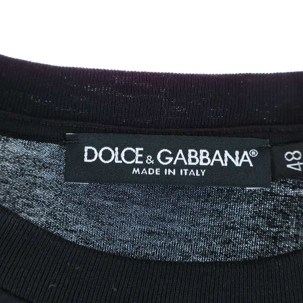 DOLCE & GABBANA(ドルチェアンドガッバーナ) DGロゴ 半袖カットソー Tシャツ ブラック コットン G8PN9T G7M1C A