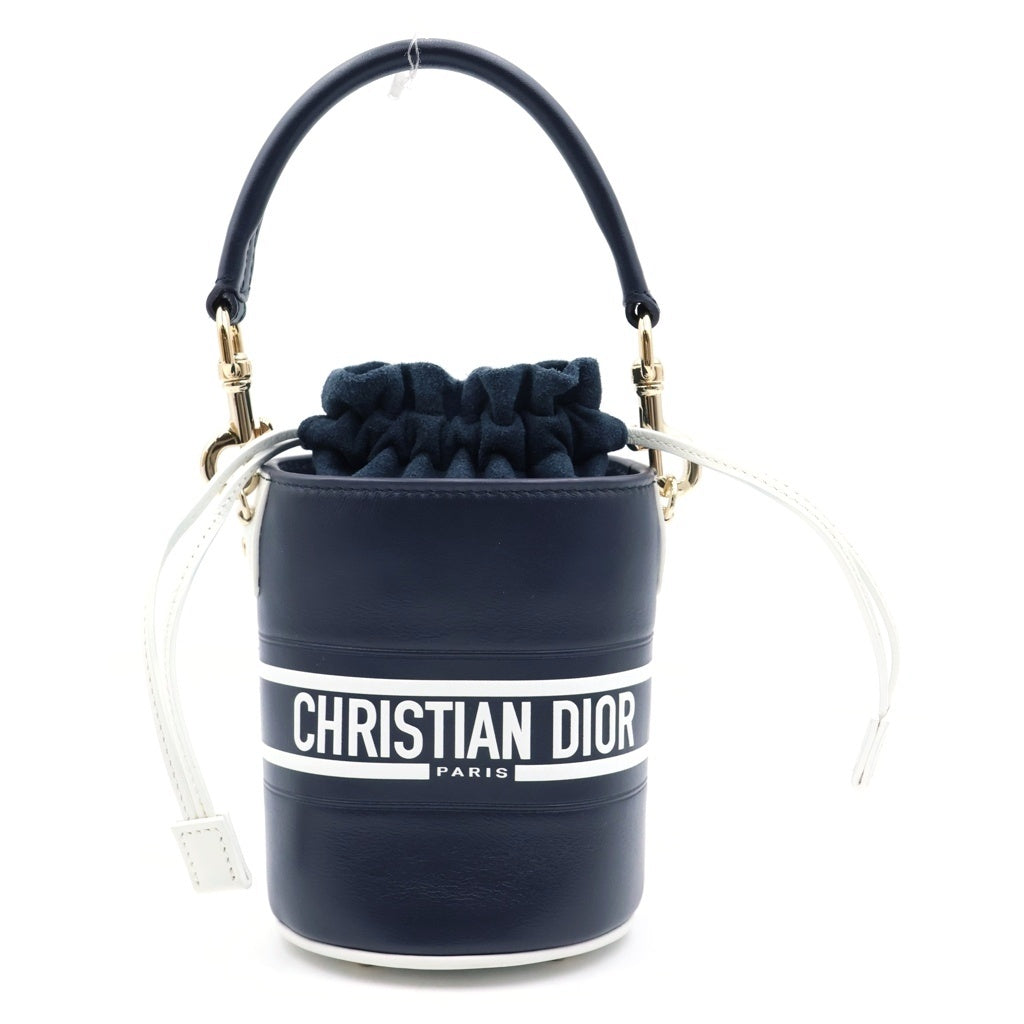 DIOR(ディオール) ヴァイブ マイクロ バケット 2way ハンドバッグ ショルダーバッグ ブラック×ホワイト スエード×レザー S6250OSGQ_M928 レディース
