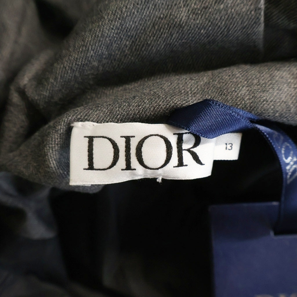 DIOR(ディオール) 総柄 ロゴ フーディーダウンジャケット グレー ウール 2WBM21PUFV レディース