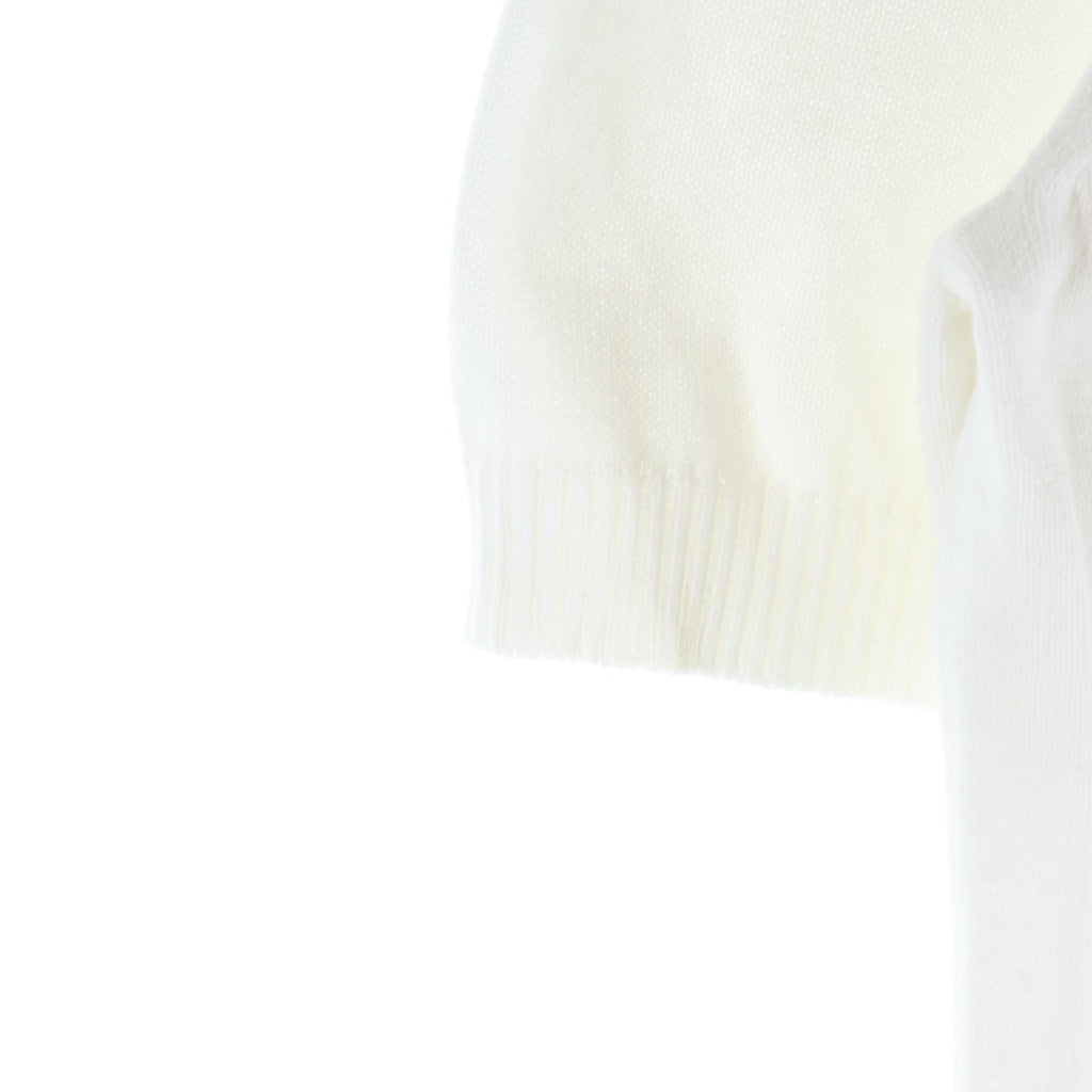 PATOU(パトゥー) 24AW ロゴ エコフレンドリー半袖 ジャカードニット カットソー ホワイト コットン KN068-8045 レディース
