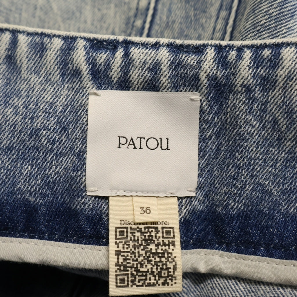 PATOU(パトゥー) 26SS フレア デニムパンツ インディゴ ライトブルー TR044-0008 レディース