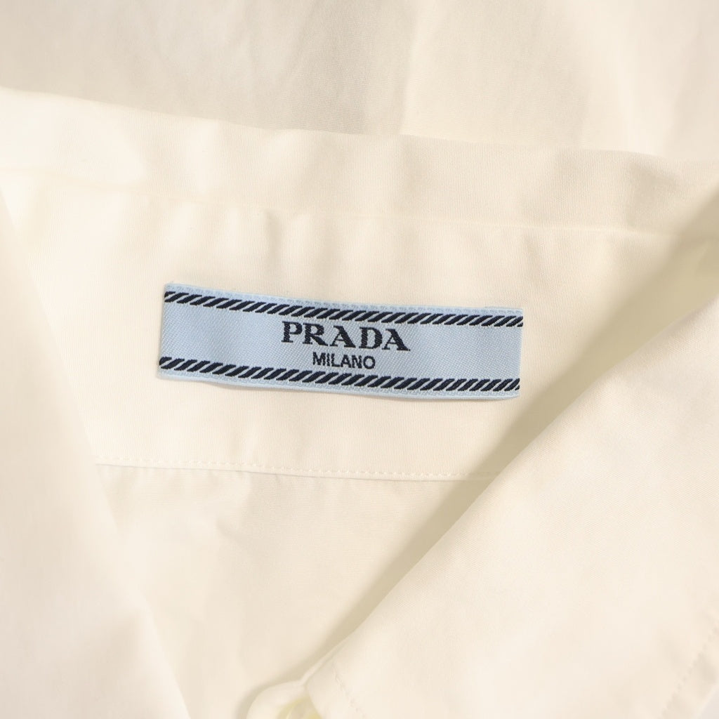 PRADA(プラダ) ポプリン ロングスリーブ シャツ ホワイト コットン P418GR S000 1XV2 レディース
