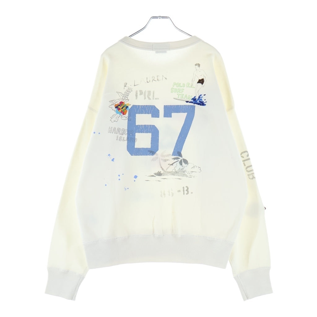POLO RALPH LAUREN(ポロラルフローレン) PEACE LOVE ロゴプリント スウェット コットン ホワイト/マルチカラー