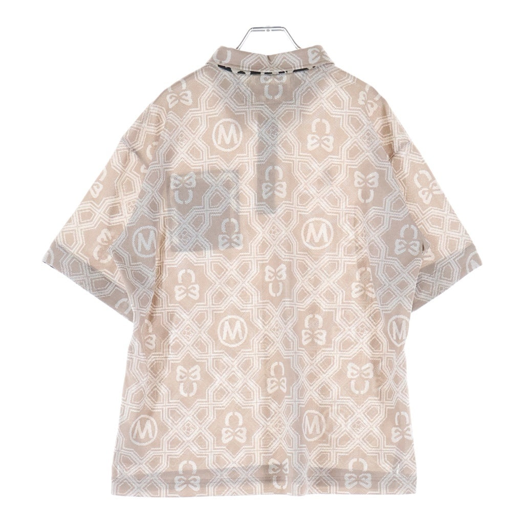 MARK&LONA(マークアンドロナ) ドミナント メッシュ ポロシャツ Tシャツ 半袖 ポリエステル ピンクベージュ