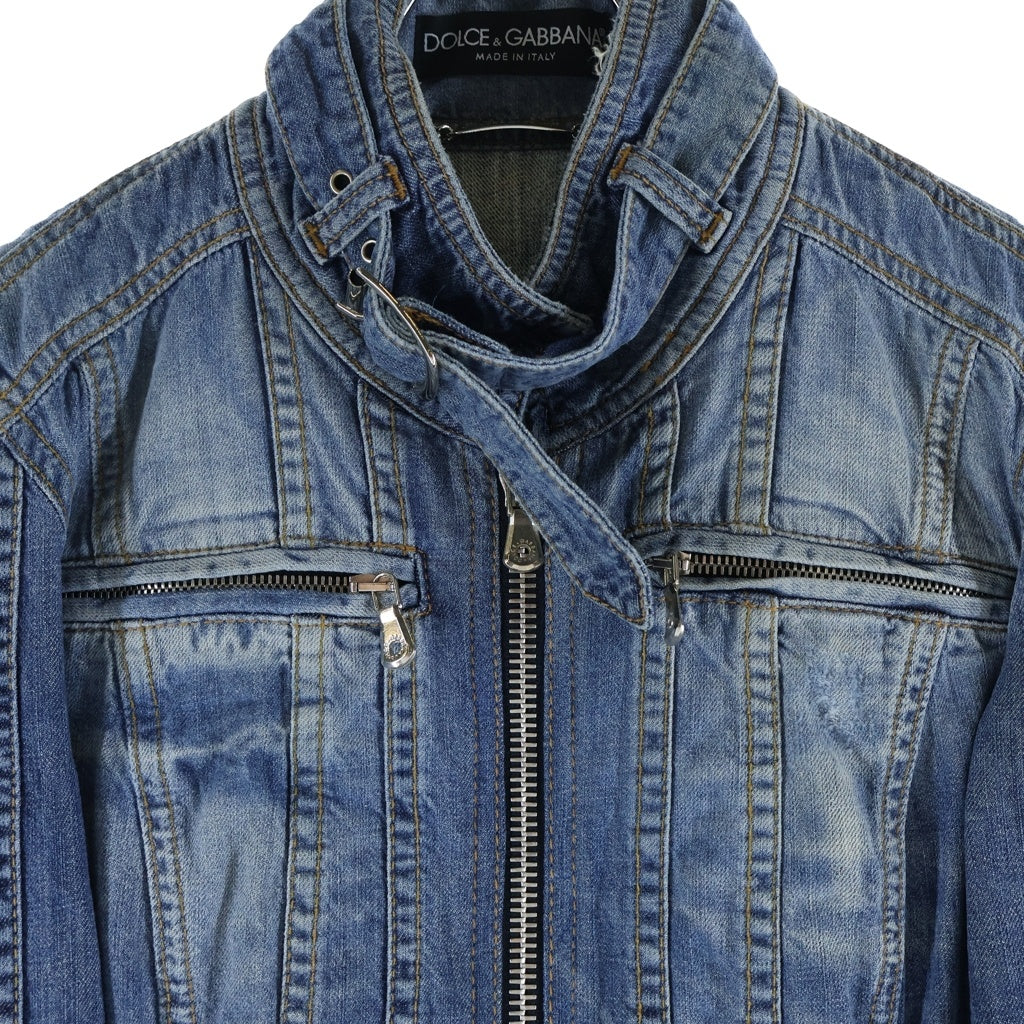 DOLCE & GABBANA(ドルチェアンドガッバーナ) ライダース ウォッシュ デニムジャケット F9056D レディース