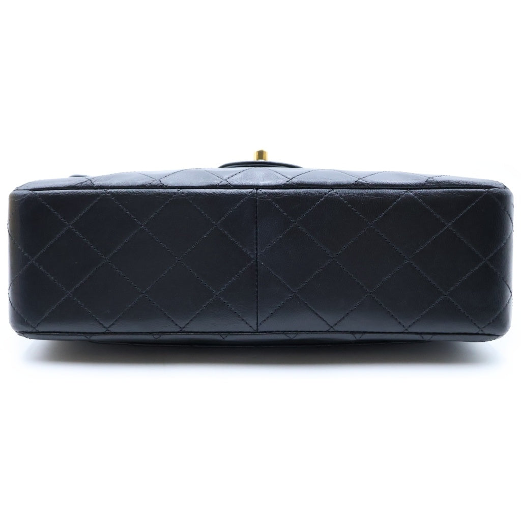 CHANEL(シャネル) マトラッセ25 ダブルフラップ ダブルチェーン ショルダーバッグ カーフスキン ゴールド金具 ブラック A01112 10番台 レディース