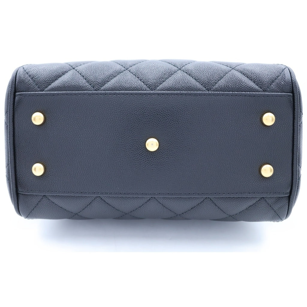 CHANEL(シャネル) マトラッセ ココマーク 2WAYハンドバッグ ミニボストンバッグ ショルダーバッグ ブラック キャビアスキン プレートシリアル AS5578 ゴールド金具 レディース
