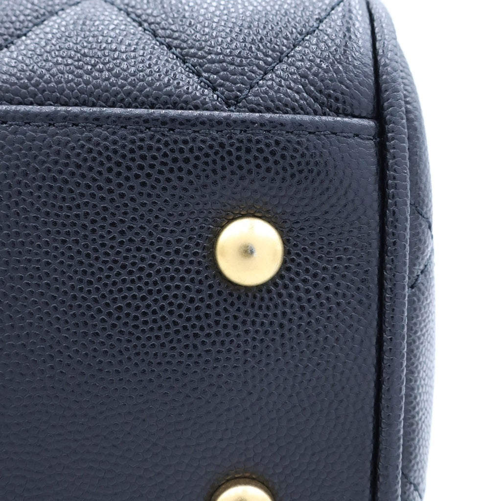 CHANEL(シャネル) マトラッセ ココマーク 2WAYハンドバッグ ミニボストンバッグ ショルダーバッグ ブラック キャビアスキン プレートシリアル AS5578 ゴールド金具 レディース