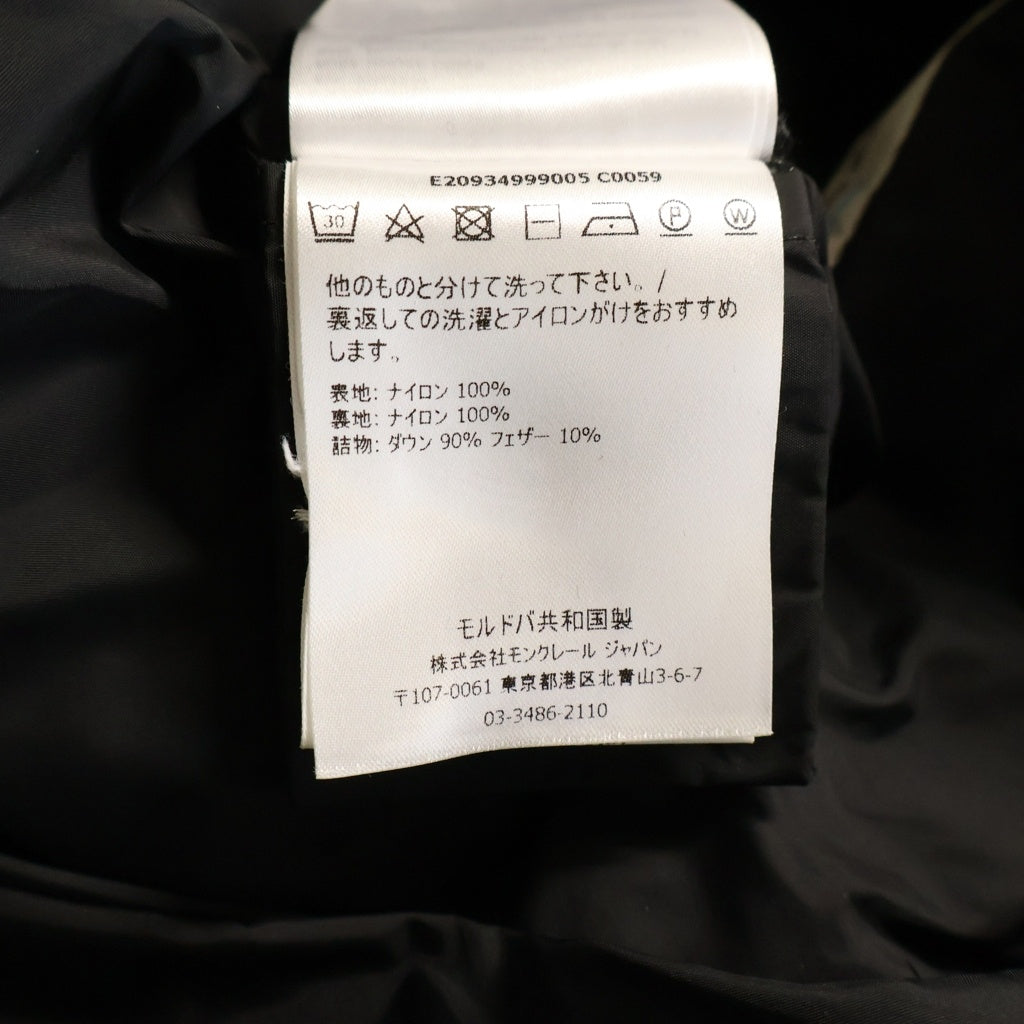 MONCLER(モンクレール) 19AW MIRIERON ミリエロン スタンドカラー ジップアップ ダウン ロングジャケット コート ブラック レディース E20934999005