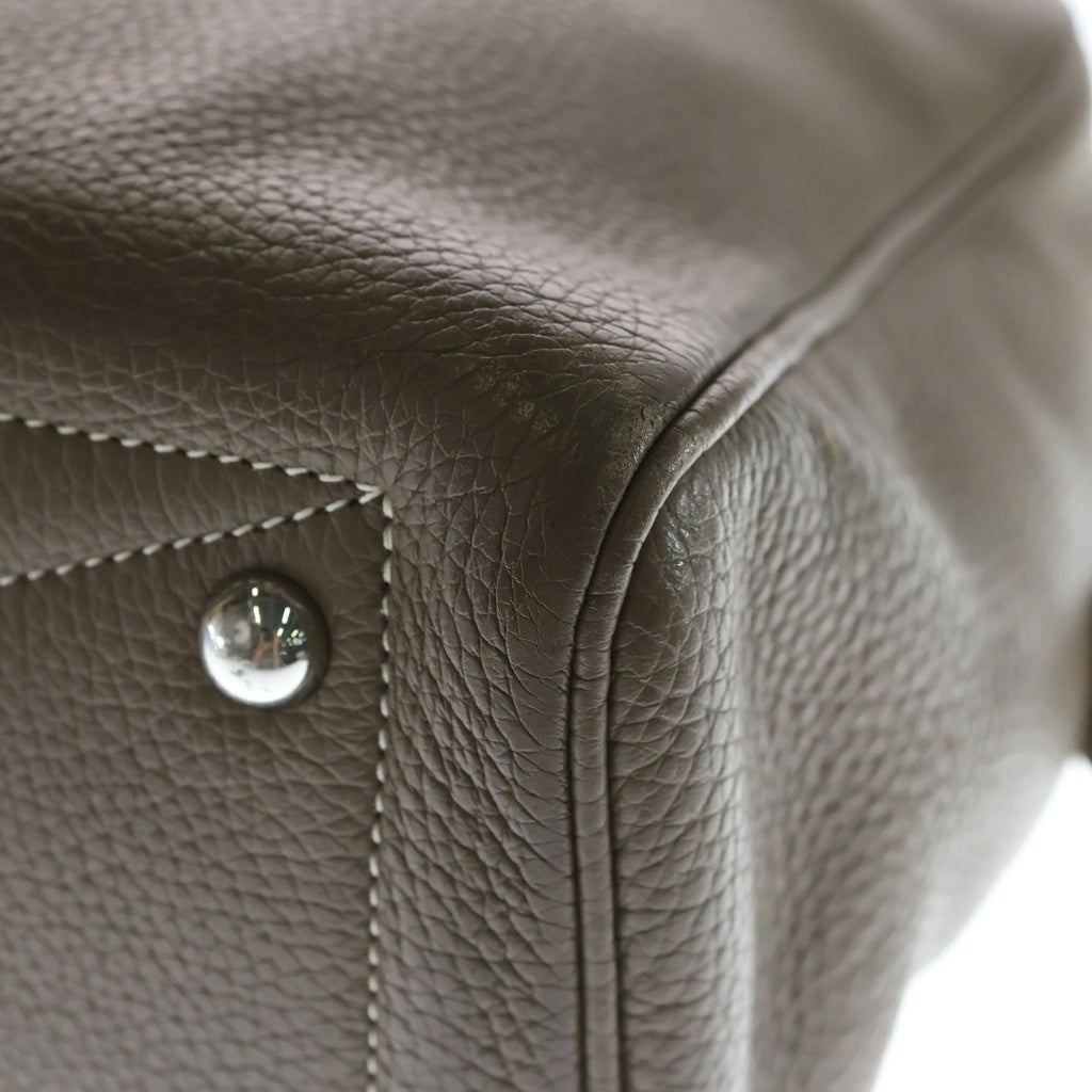 HERMES(エルメス) ヴィクトリア35 ハンドバッグ ボストンバッグ ブラウン エトゥープ トリヨン レザー C刻印 シルバー金具 レディース