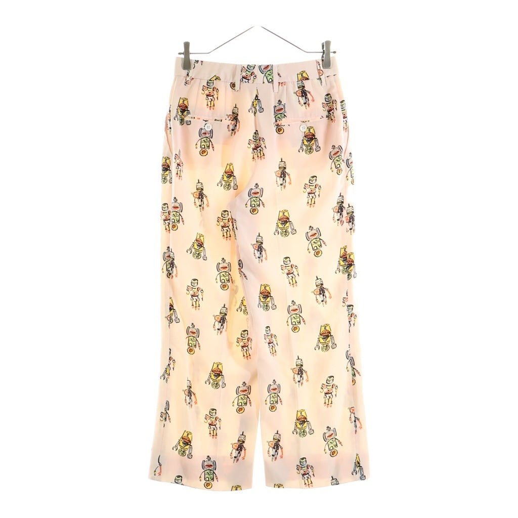 PRADA(プラダ) 16AW ロボット総柄プリント シルク スラックスパンツ ピンク P2231 レディース