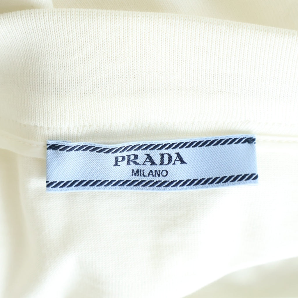 PRADA(プラダ) 18SS トライアングル ワッペンロゴ コットン フレア ミニスカート ホワイト レディース 31099