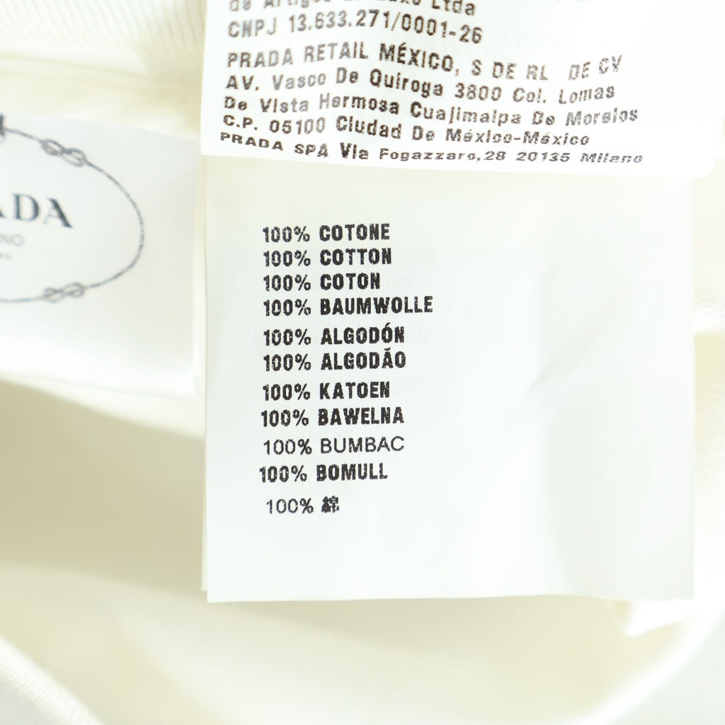 PRADA(プラダ) 18SS トライアングル ワッペンロゴ コットン フレア ミニスカート ホワイト レディース 31099