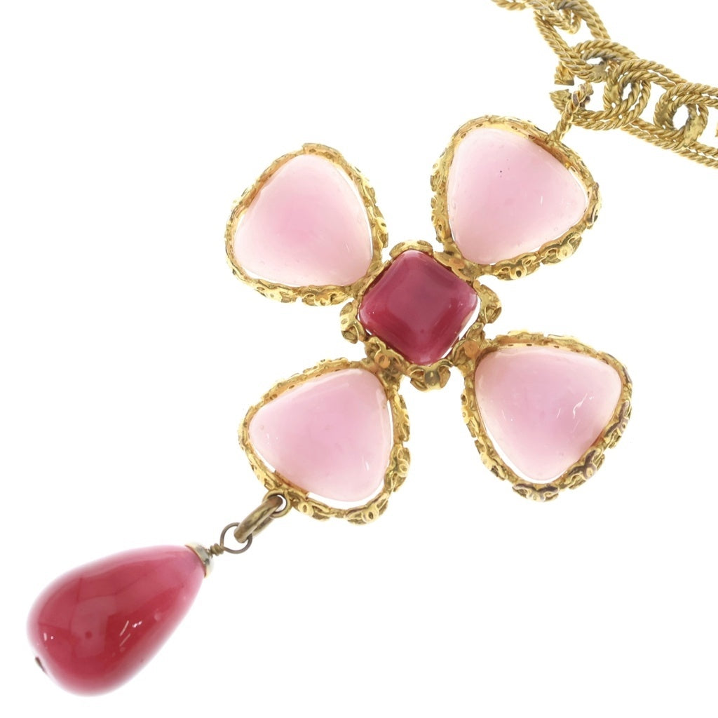 CHANEL(シャネル) ヴィンテージ グリポア ピンク石 ネックレス GP ゴールド レディース