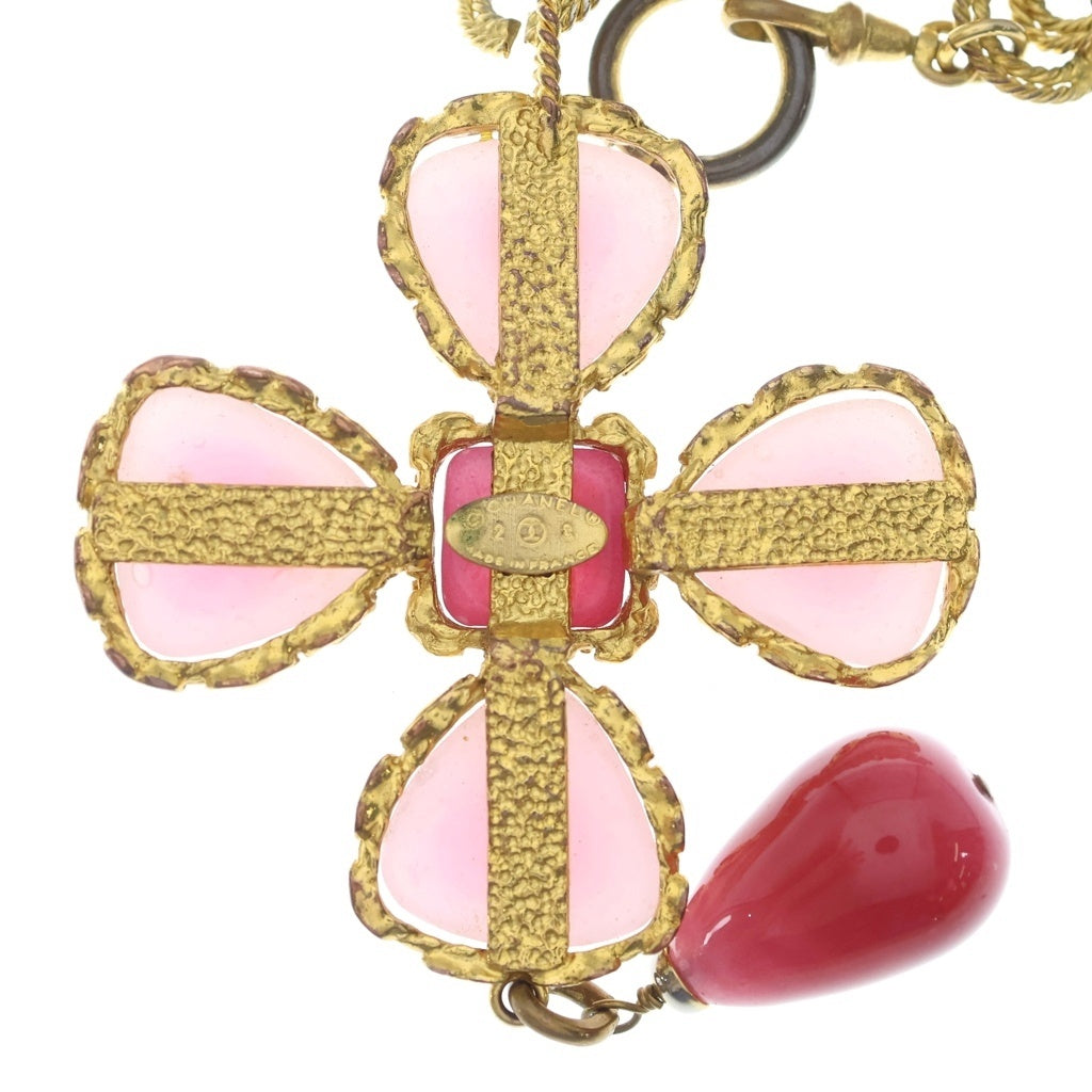CHANEL(シャネル) ヴィンテージ グリポア ピンク石 ネックレス GP ゴールド レディース