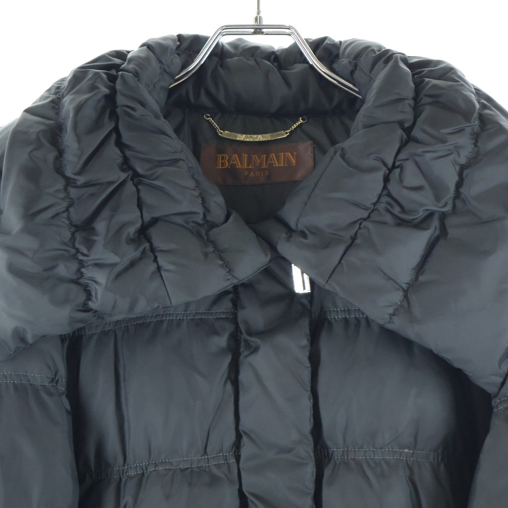 BALMAIN(バルマン) ブルーフォックス ダウン コート ファー フーテッド グレー