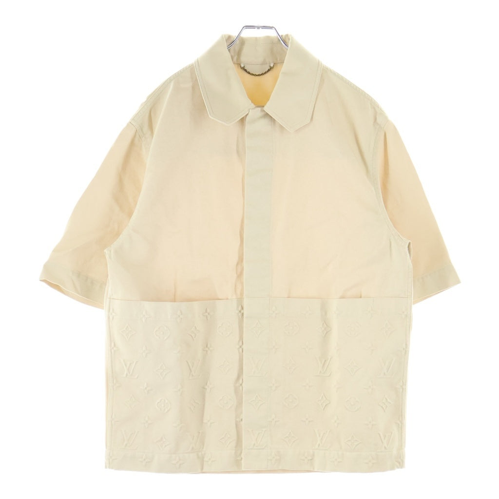 LOUIS VUITTON(ルイヴィトン) 23SS Work Shirt エンボスLVロゴ ワーク 半袖デニムジャケット アイボリー RM231Q TZ0 H0S46W