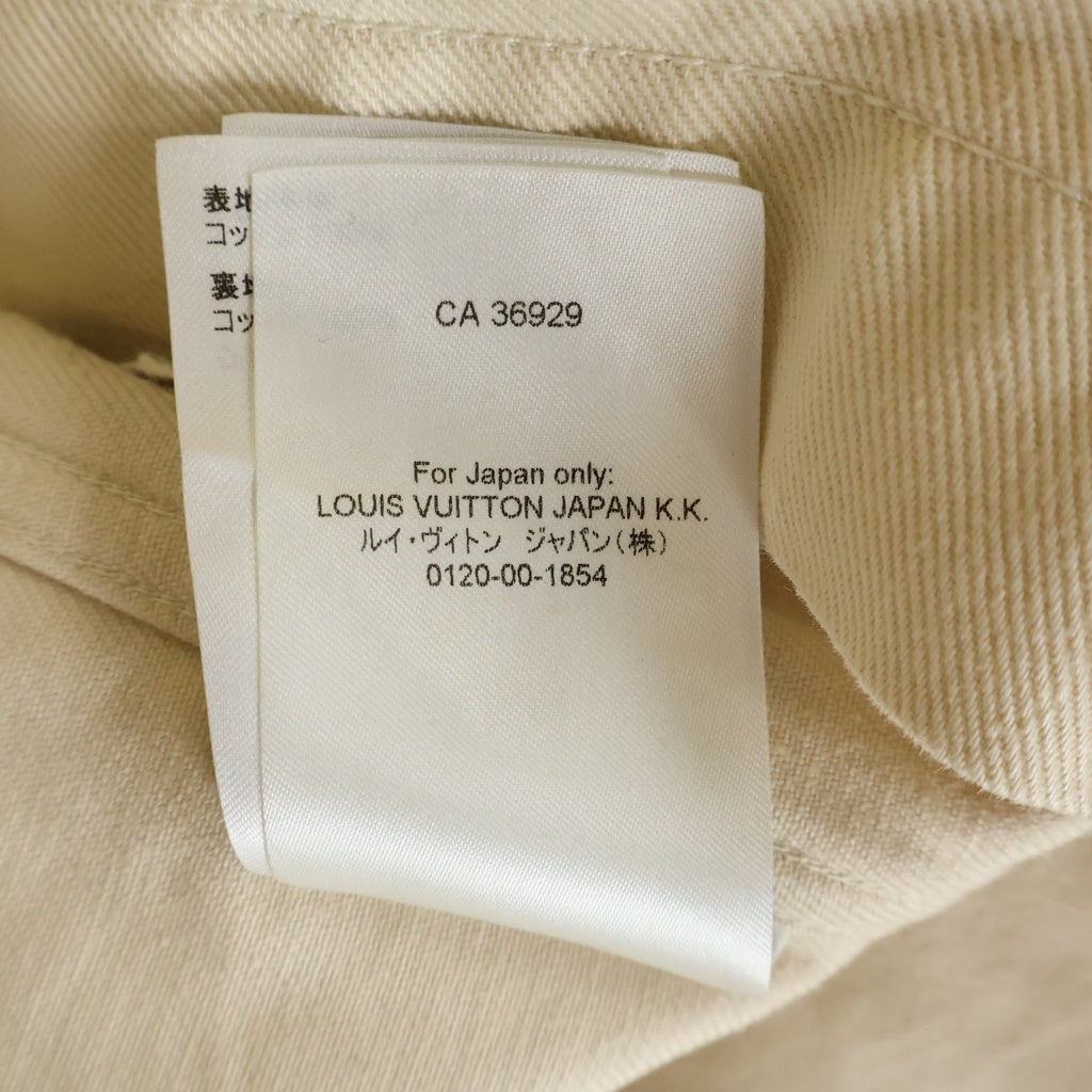 LOUIS VUITTON(ルイヴィトン) 23SS Work Shirt エンボスLVロゴ ワーク 半袖デニムジャケット アイボリー RM231Q TZ0 H0S46W