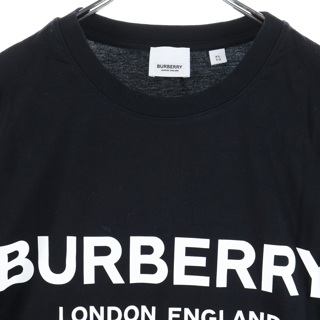 BURBERRY(バーバリー) ロゴプリント 半袖カットソー Tシャツ ブラック コットン