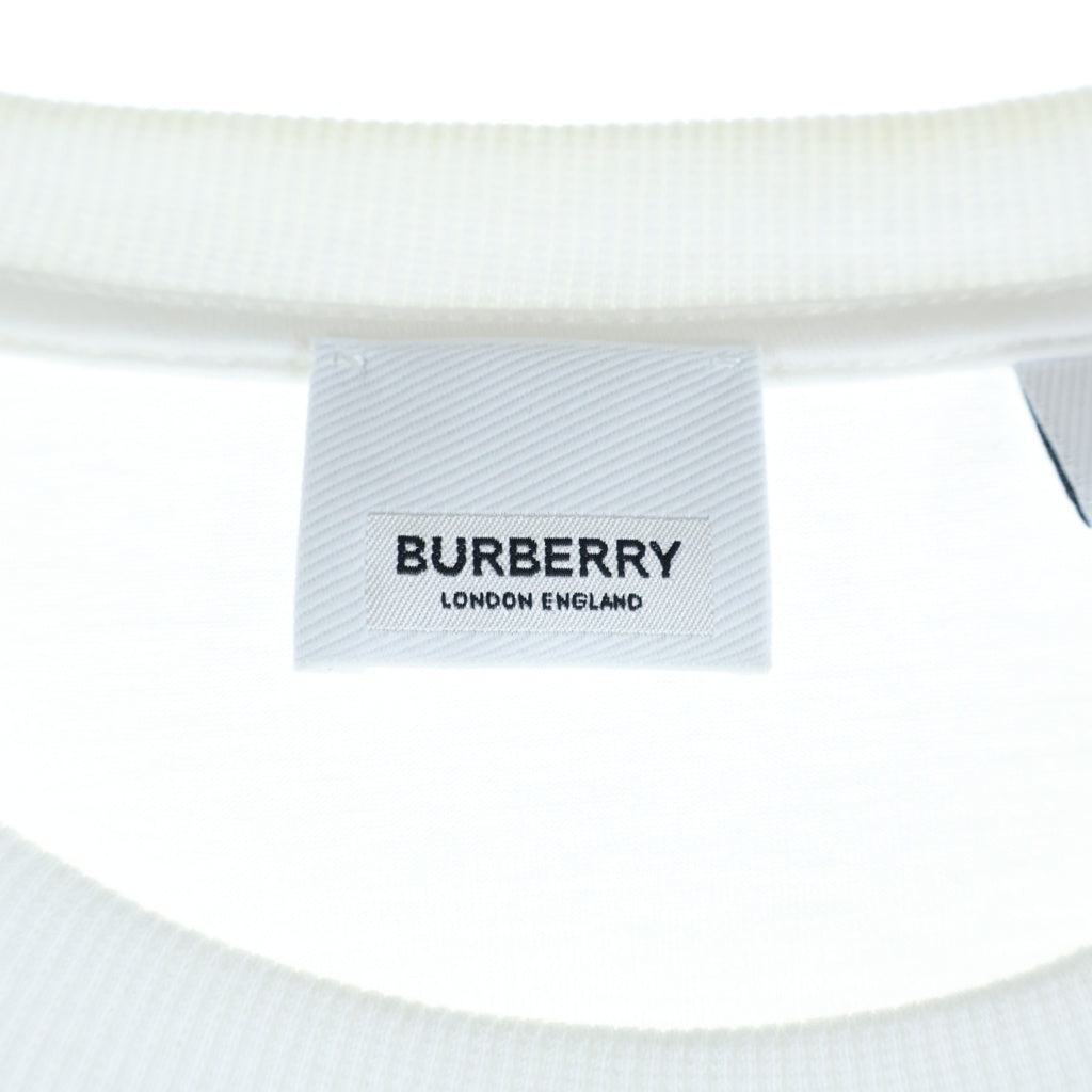 BURBERRY(バーバリー) ラベルアップリケ ロゴ 半袖カットソー Tシャツ ホワイト