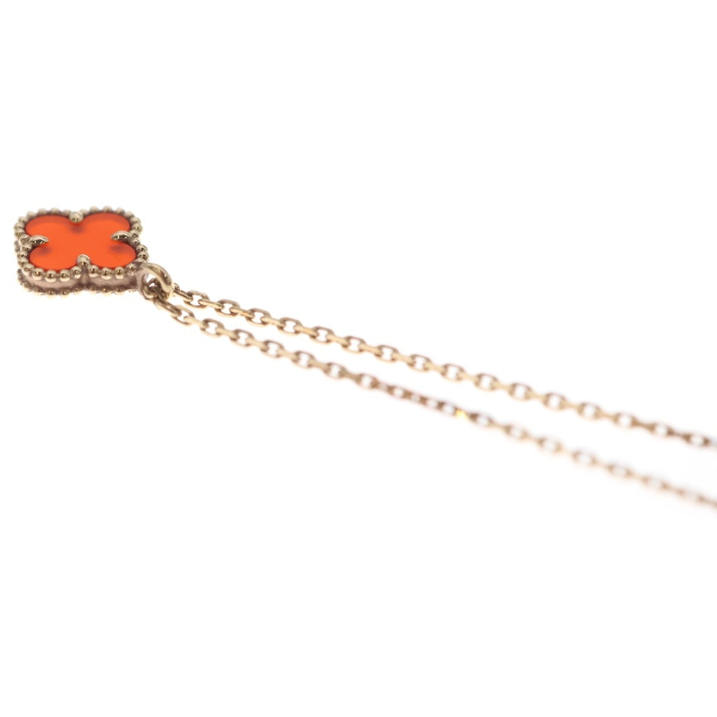 Van Cleef & Arpels(ヴァンクリーフアンドアーペル) スウィート アルハンブラ ペンダント ネックレス カーネリアン ピンクゴールド Au750PG VCARN59M00 レディース
