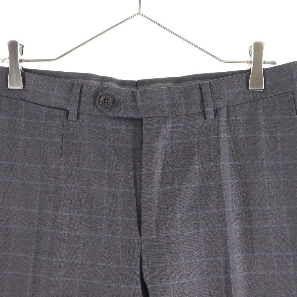Ermenegildo Zegna(エルメネジルドゼニア) セットアップ ジャケット×パンツ チェック柄 グレー ウール 04F050