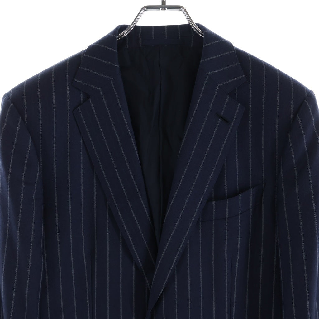 Ermenegildo Zegna(エルメネジルドゼニア) セットアップ ジャケット×ベスト×パンツ ストライプ ネイビー ウール 02F052