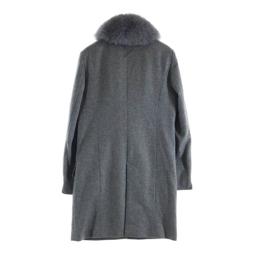 NO BRAND(ノーブランド) LORITTI(ロリッティ) 襟ファー カシミヤコート グレー CC43604 レディース