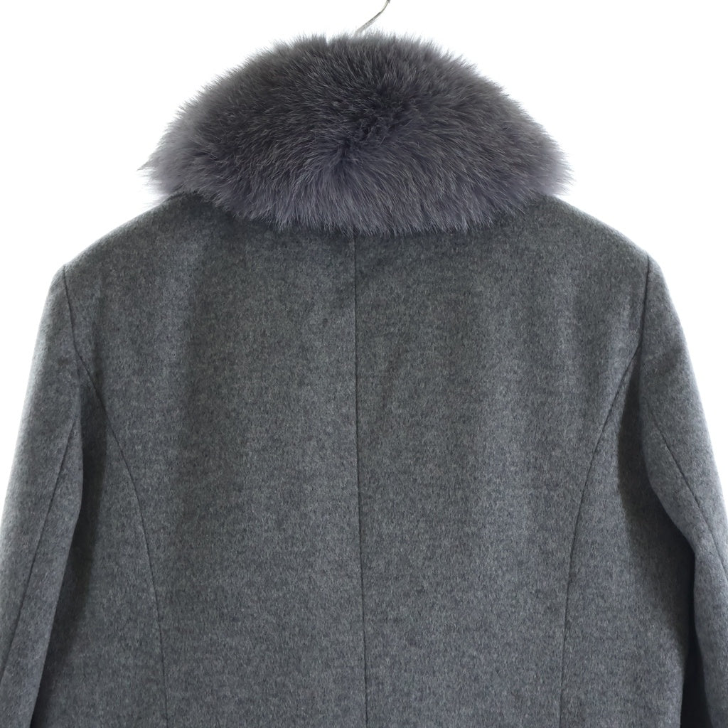 NO BRAND(ノーブランド) LORITTI(ロリッティ) 襟ファー カシミヤコート グレー CC43604 レディース