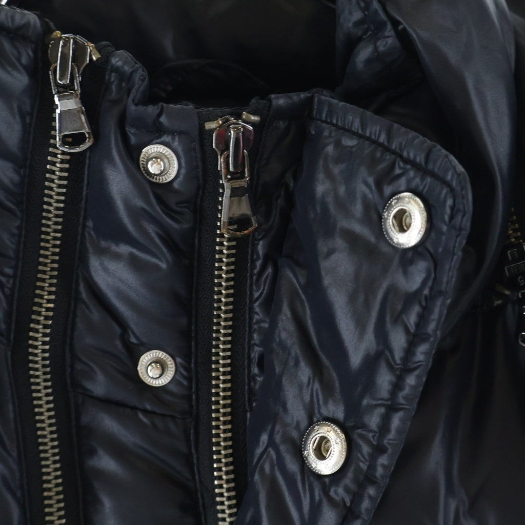 DIESEL(ディーゼル) フード付き ダウンジャケット ナイロン ジップアップ ブラック