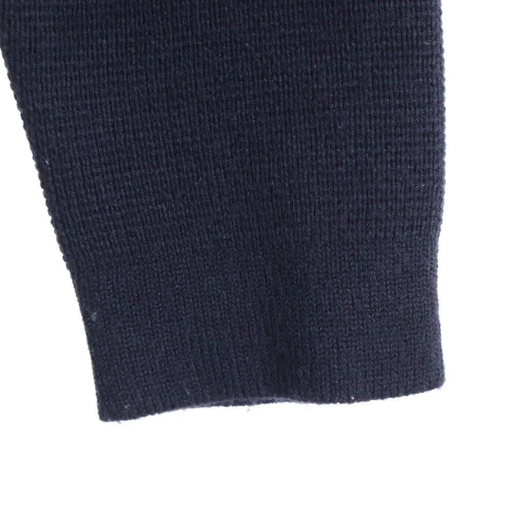 EMPORIO ARMANI(エンポリオアルマーニ) 19AW ロゴ刺繍 ニットパーカー フーディー ウール アクリル ブラック 6G1MX7 1MNUZ