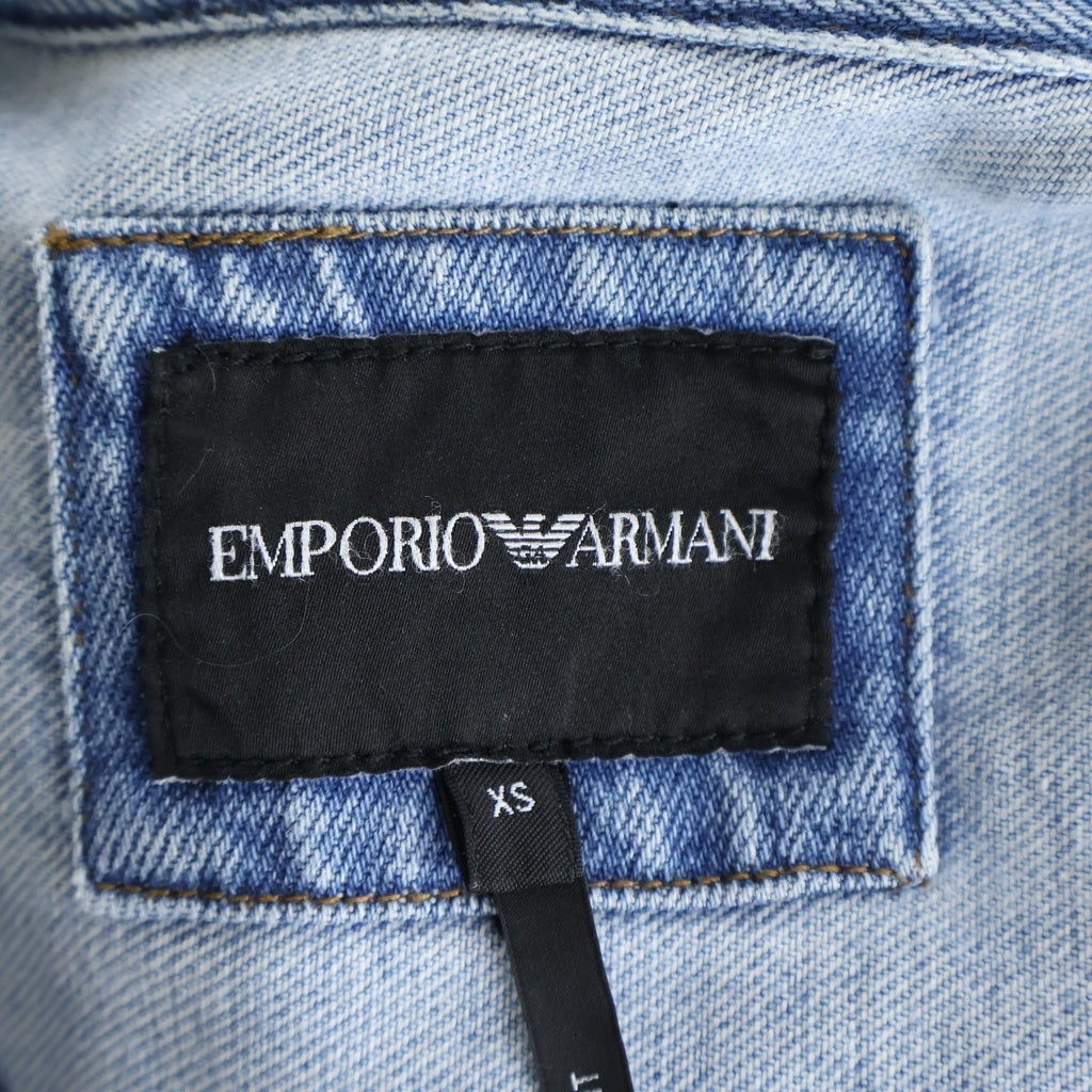 EMPORIO ARMANI(エンポリオアルマーニ) Snap Denim Jacket スナップボタン デニムジャケット ノーカラー インディゴ 3R1CC1 1DPWZ