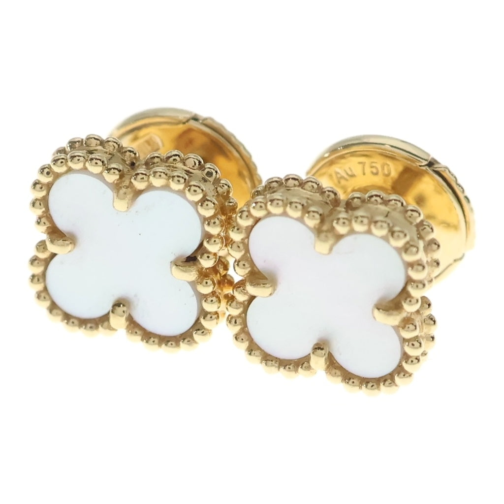 Van Cleef & Arpels(ヴァンクリーフアンドアーペル) スウィートアルハンブラ マザーオブパール ピアス イエローゴールド Au750 YG VCARA44800