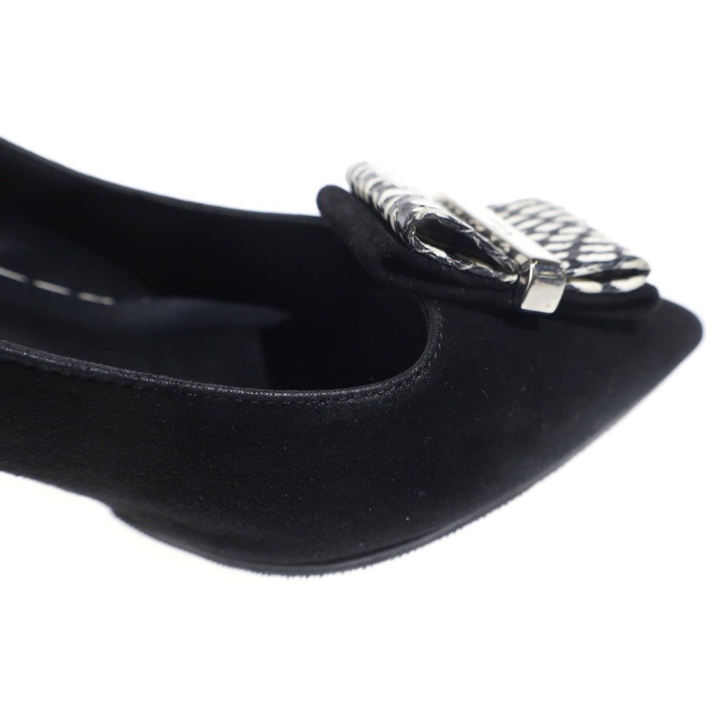 Salvatore Ferragamo(サルヴァトーレ フェラガモ) Mimi Womens Nero Suede ミミウィメンズネロスエード ヒールパンプス ブラック