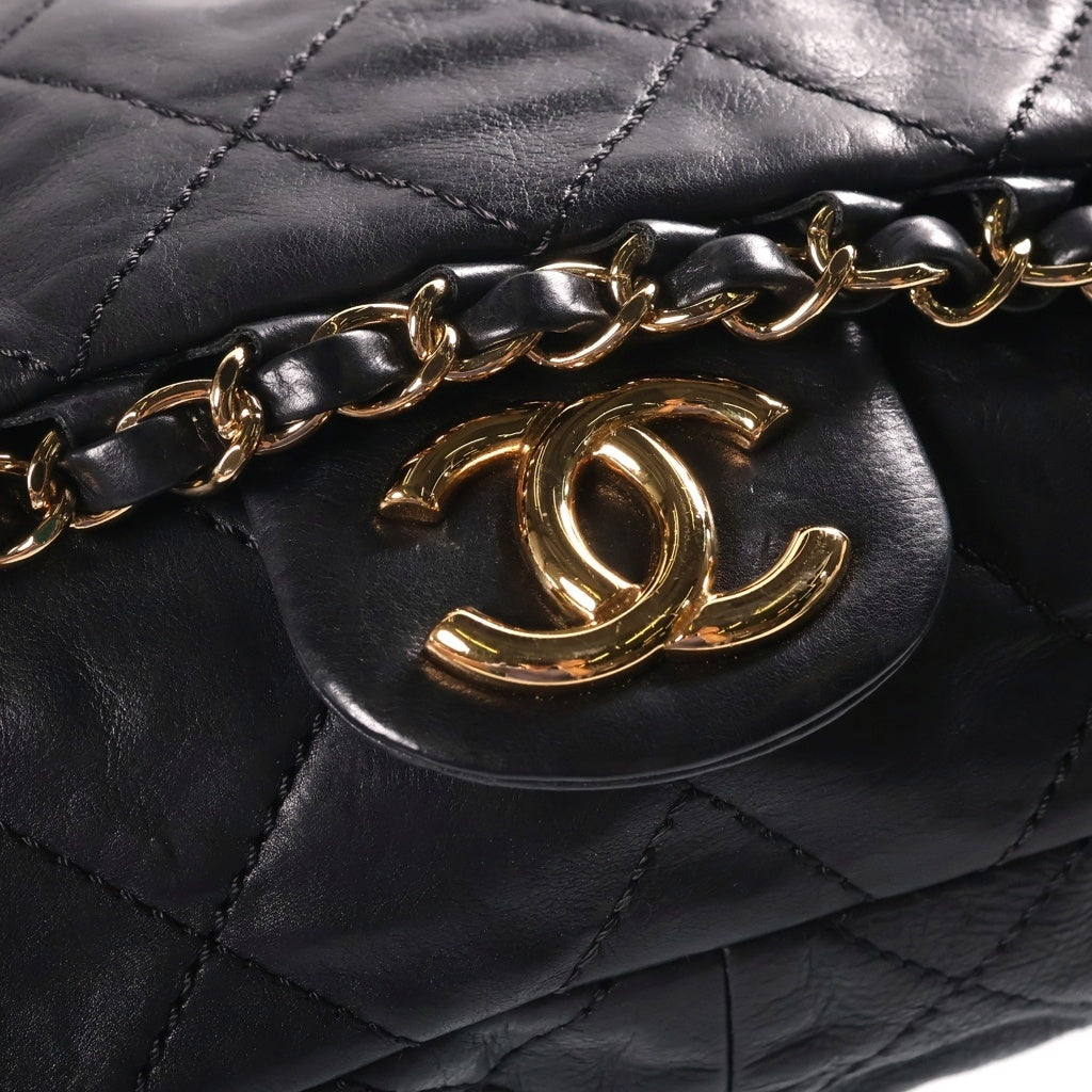 CHANEL(シャネル) ラグジュアリーライン マトラッセ チェーン アラウンド ショルダーバッグ ブラック ラムスキン 16番台 ゴールド金具