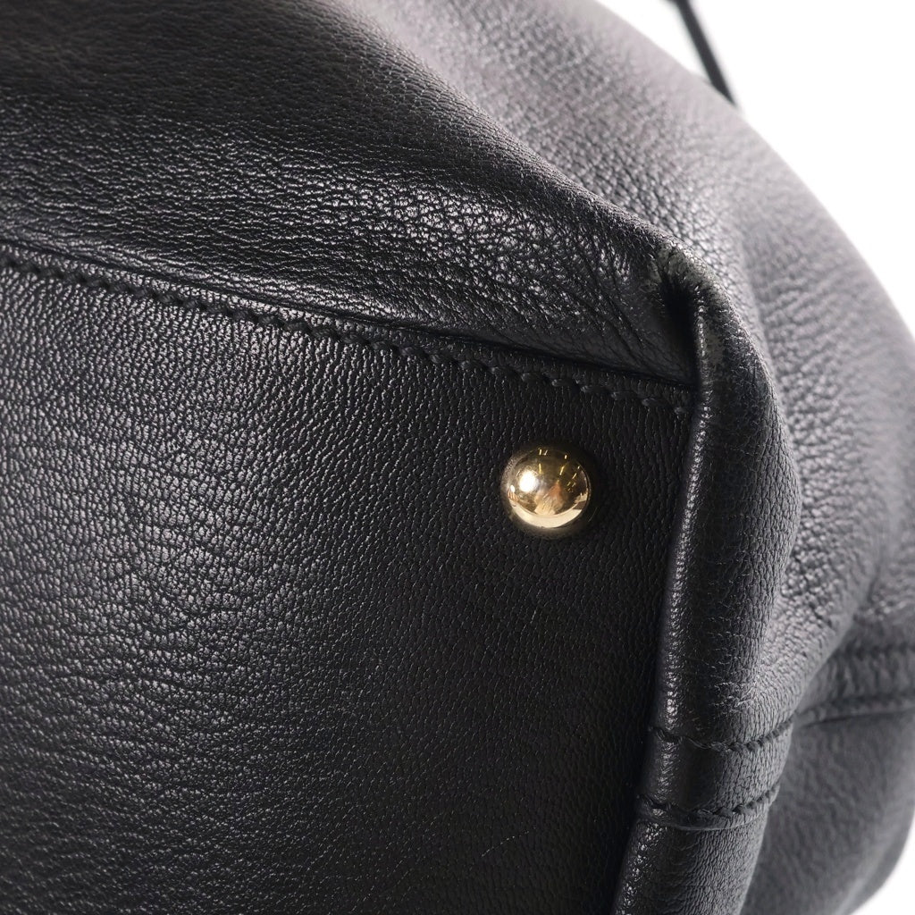 YVES SAINT LAURENT(イヴサンローラン) サックダブル リバーシブル ハンドバッグ トートバッグ ブラック レザー 168484 ゴールド金具 レディース