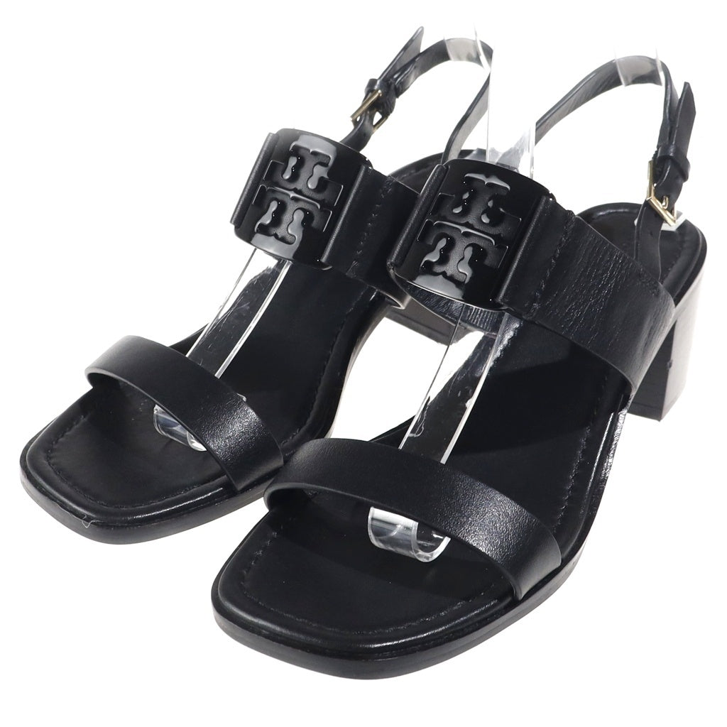 TORY BURCH(トリー バーチ) ブロック ヒール サンダル ベルト レザー ブラック レディース