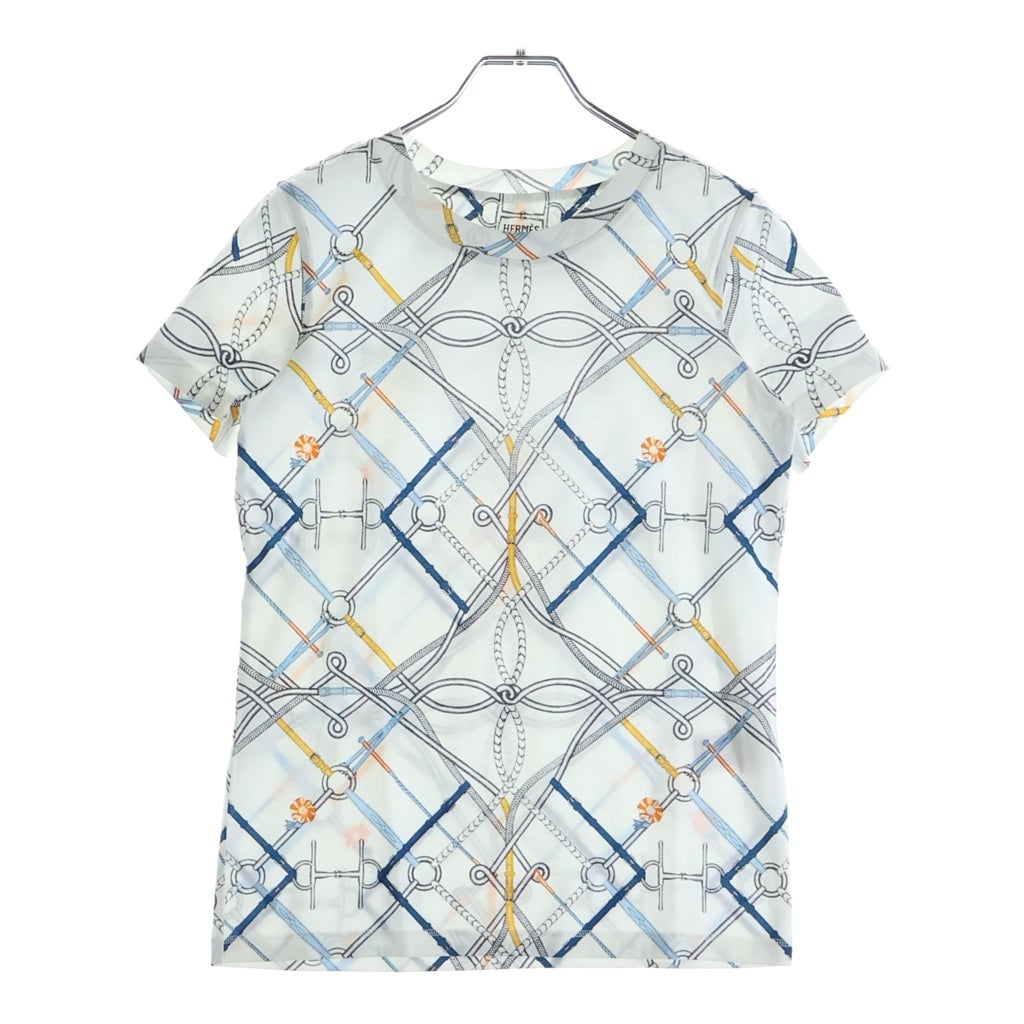 HERMES(エルメス) PARCOURS SANS FAUTE 半袖Tシャツ クルーネックカットソー ホワイト レディース