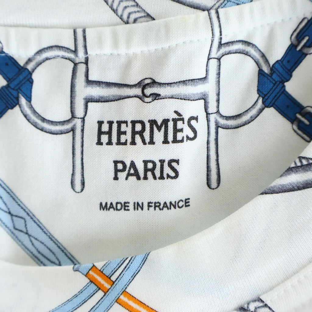HERMES(エルメス) PARCOURS SANS FAUTE 半袖Tシャツ クルーネックカットソー ホワイト レディース
