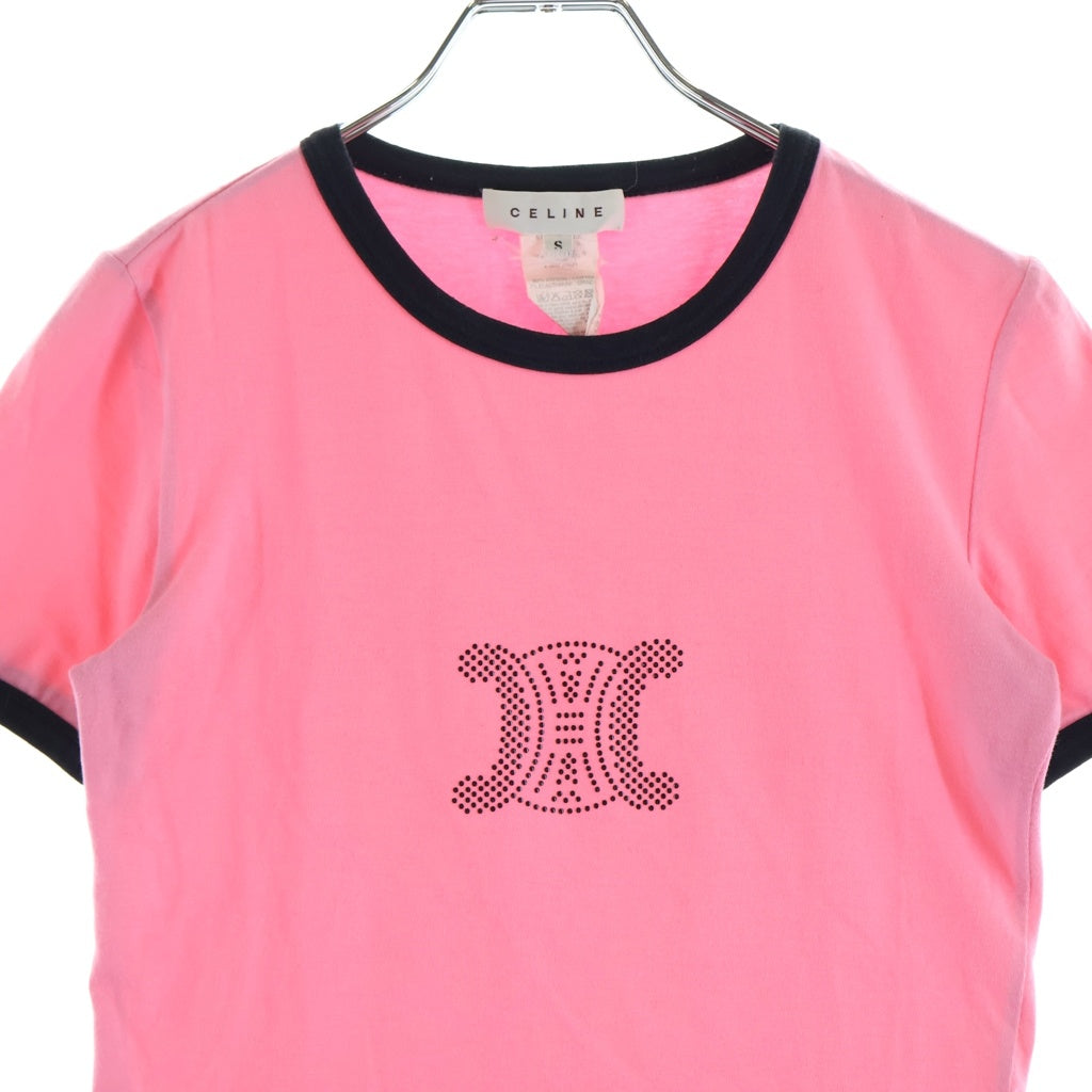 CELINE(セリーヌ) トリオンフ リンガー半袖Tシャツ クルーネックカットソー ピンク