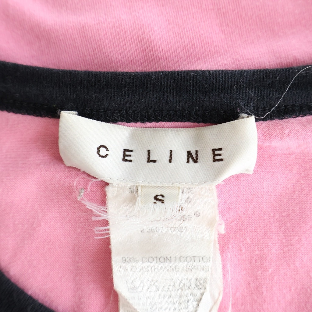 CELINE(セリーヌ) トリオンフ リンガー半袖Tシャツ クルーネックカットソー ピンク