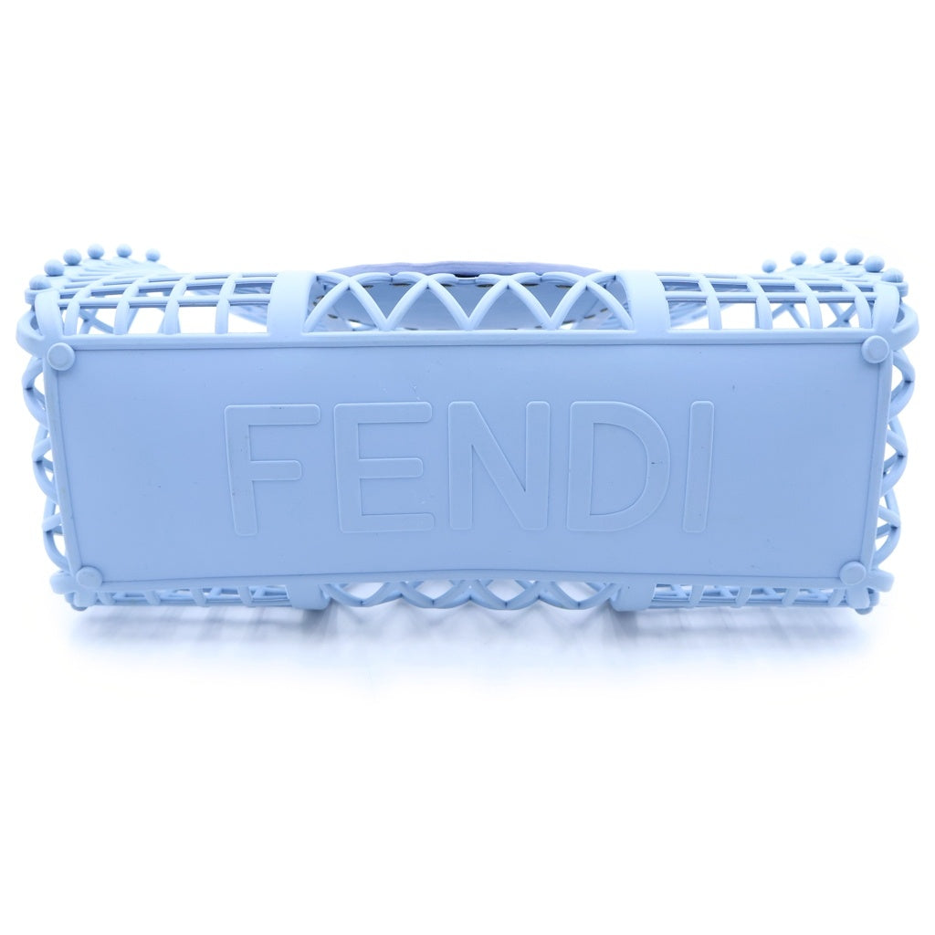 FENDI(フェンディ) バスケット スモール FFロゴ ハンドバッグ ブルー プラスチック 6BH388 レディース