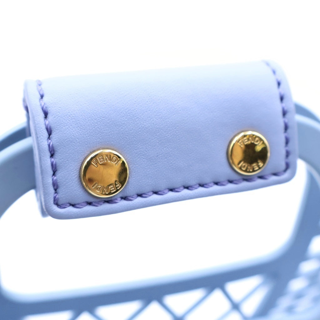 FENDI(フェンディ) バスケット スモール FFロゴ ハンドバッグ ブルー プラスチック 6BH388 レディース