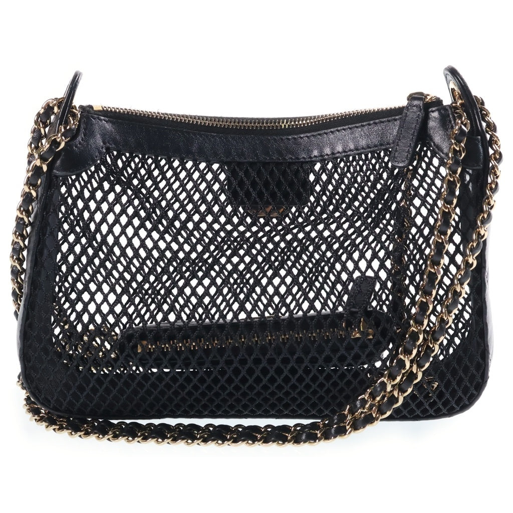 CHANEL(シャネル) マトラッセ チェーンショルダーバッグ ブラック メッシュ ゴールド金具 AP4572 レディース