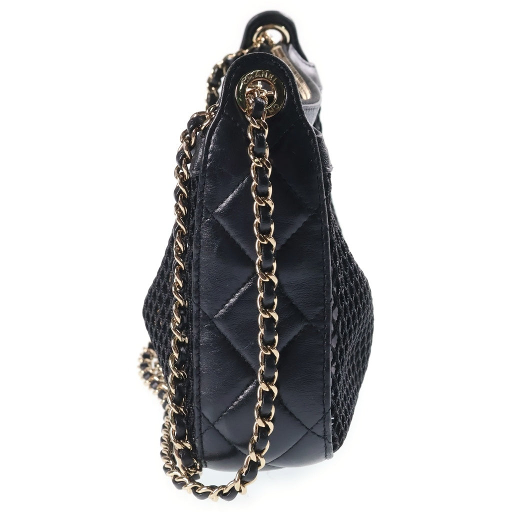 CHANEL(シャネル) マトラッセ チェーンショルダーバッグ ブラック メッシュ ゴールド金具 AP4572 レディース