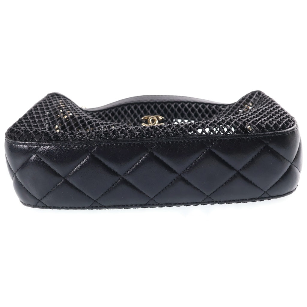 CHANEL(シャネル) マトラッセ チェーンショルダーバッグ ブラック メッシュ ゴールド金具 AP4572 レディース