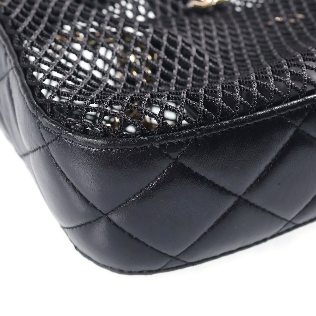 CHANEL(シャネル) マトラッセ チェーンショルダーバッグ ブラック メッシュ ゴールド金具 AP4572 レディース